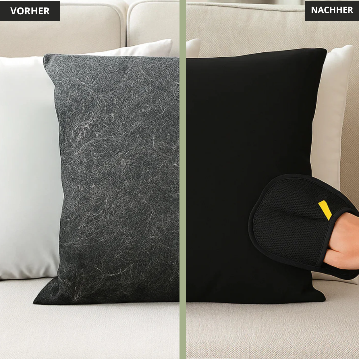 Handschuh gegen Haare