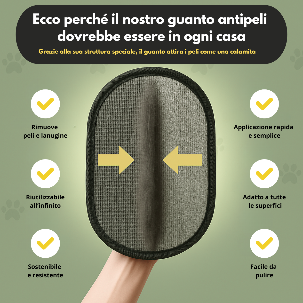Guanto Rimuovi-Peli Riutilizzabile ed Ecologico